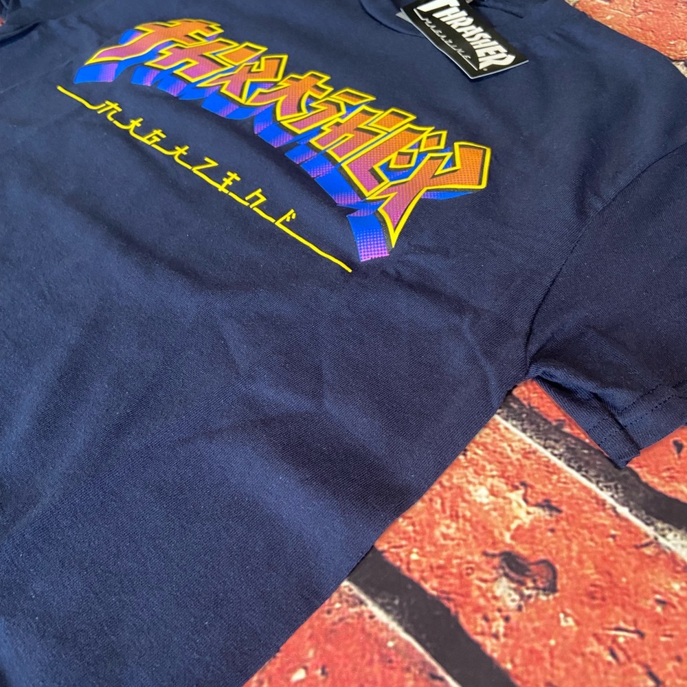 Thrasher, Godzilla Burst T-Shirt - Navy Blue - Picture 8 of 8
